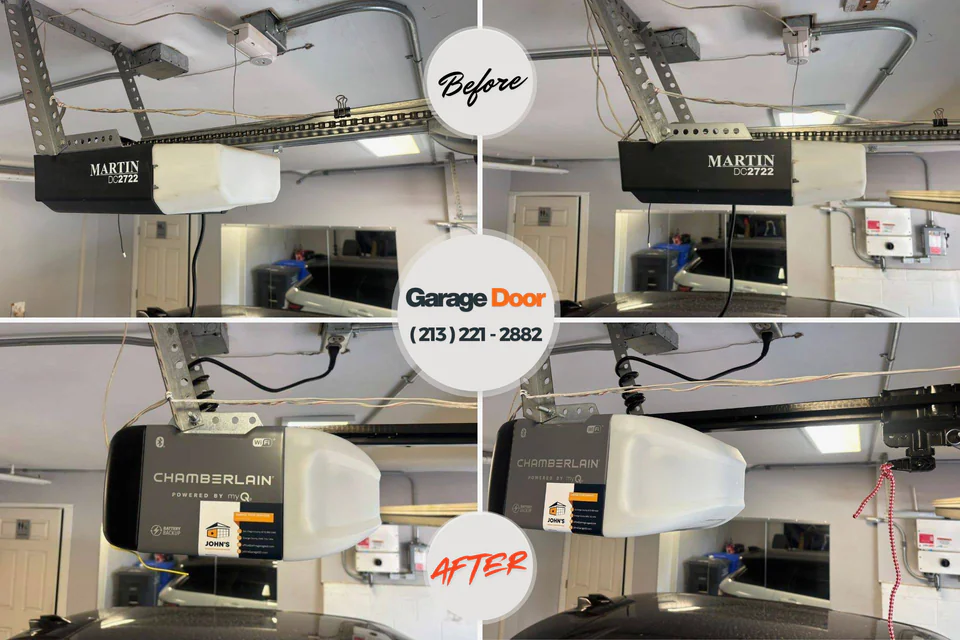 Before and after: garage door spring repair Maria Stein, OH